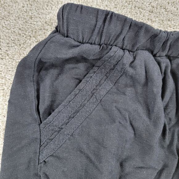 Briggs Womens Shorts Large Black Linen Blend Drawstring Elastic Waist Pull On - Picture 10 of 12